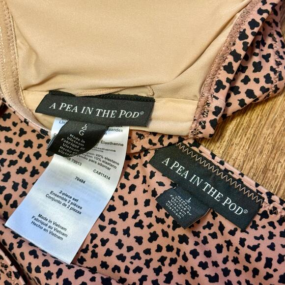 A Pea in the Pod Maternity Animal Print Convertible Two-Piece Swimsuit Set - Picture 12 of 12